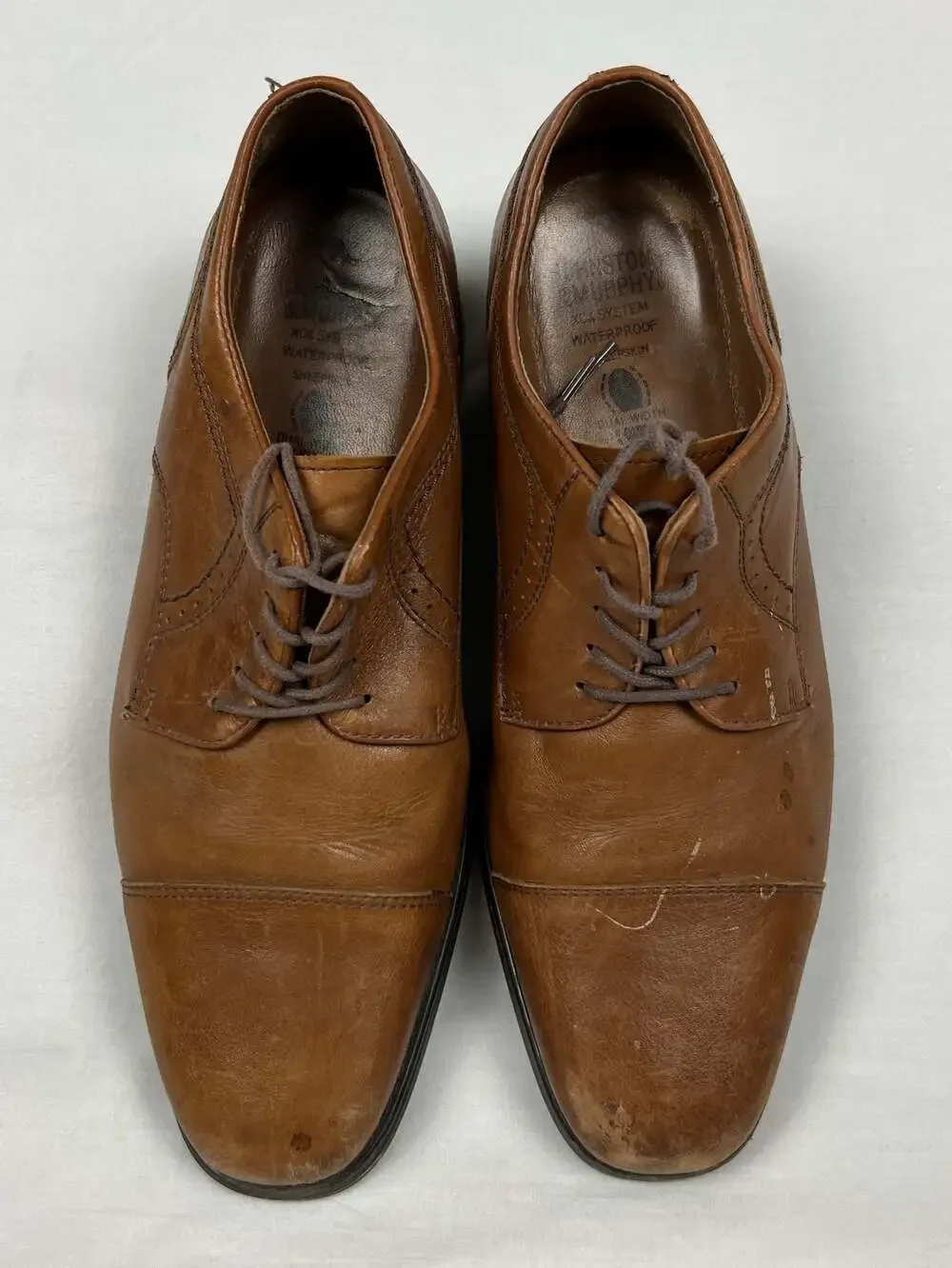 Johnston & Murphy Men's Branning XC4 Waterproof Cap-Toe Oxford Tan Leather Shoes